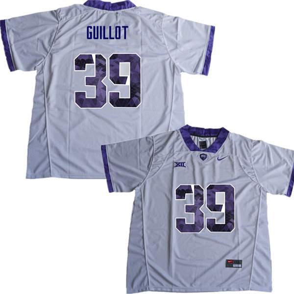 Men #39 Jacques Guillot TCU Horned Frogs College Football Jerseys Sale-White - Click Image to Close